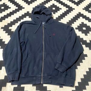 Chaps Men's Navy Fleece Lined Zip-Up Sweater